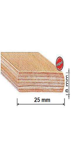 Lamela 2,5 cm buková