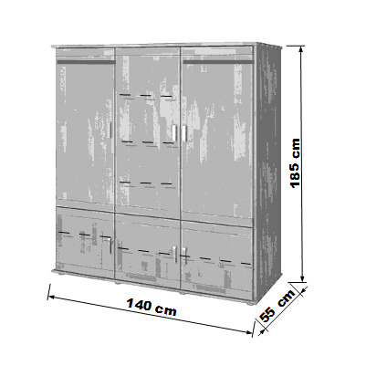 Skříň ALFA 3D Praktik smrk-schema