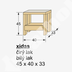 Noční stolek XIDAS-schema