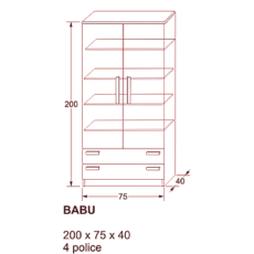 Šatní skříň BABU - schema