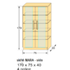 Skříň prosklená MARA-schema s rozměry