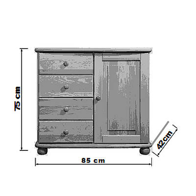 Komoda 03- borovice, schema