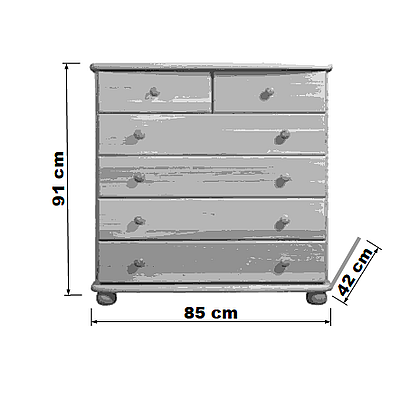 Komoda 06- borovice, schema